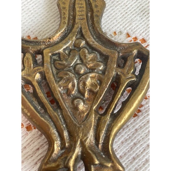 Vintage 1930s Cast Iron Gold Gilt Floral Ornate Large Lamp Finial 5.25x2.25 - Picture 8 of 9